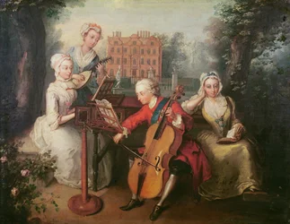 Frederick, walesi herceg és nővérei, 1733